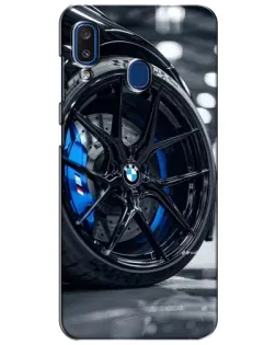 Чехол для Samsung Galaxy a20 2019 (A205F) с картинкой «Колесо BMW вблизи»