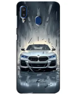 Чехол для Samsung Galaxy a20 2019 (A205F) с картинкой «BMW в свете фар»
