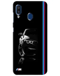 Чехол для Samsung Galaxy a20 2019 (A205F) с картинкой «Силуэт BMW в темноте»