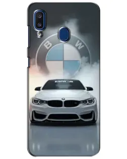 Чехол для Samsung Galaxy a20 2019 (A205F) с картинкой «BMW в белом дыму»