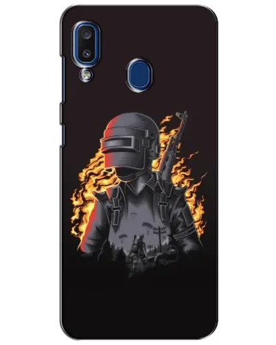 Чехол для Samsung Galaxy a20 2019 (A205F) с картинкой «PUBG — огненный силуэт» Чехол для Samsung Galaxy a20 2019 (A205F) с картинкой «PUBG — огненный силуэт»