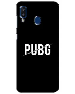 Чехол для Samsung Galaxy a20 2019 (A205F) с картинкой «PUBG — белый логотип»