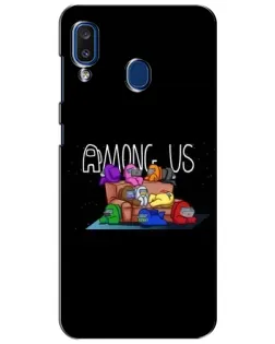 Чехол для Samsung Galaxy a20 2019 (A205F) с картинкой «Логотип Among Us»