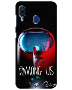 Чехол для Samsung Galaxy a20 2019 (A205F) с картинкой «Красный импостер — макро»