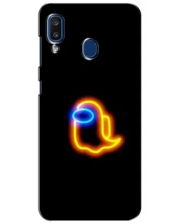 Чехол для Samsung Galaxy a20 2019 (A205F) с картинкой «Among Us неоновое сияние»