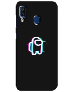 Чехол для Samsung Galaxy a20 2019 (A205F) с картинкой «Among Us неон»