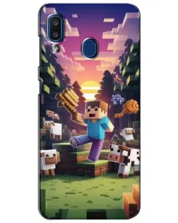 Чехол для Samsung Galaxy a20 2019 (A205F) с картинкой «Стив на ферме»