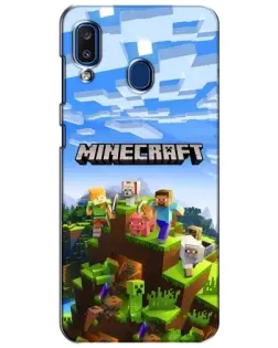 Чехол для Samsung Galaxy a20 2019 (A205F) с картинкой «Minecraft классический мир»