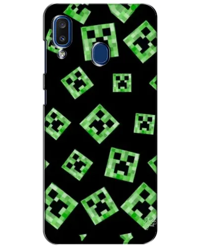 Чехол для Samsung Galaxy a20 2019 (A205F) с картинкой «Паттерн с криперами» Чехол для Samsung Galaxy a20 2019 (A205F) с картинкой «Паттерн с криперами»