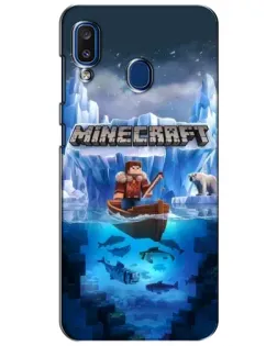 Чехол для Samsung Galaxy a20 2019 (A205F) с картинкой «Minecraft ледяной мир»