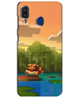 Чехол для Samsung Galaxy a20 2019 (A205F) с картинкой «Майнкрафт закат солнца» Чехол для Samsung Galaxy a20 2019 (A205F) с картинкой «Майнкрафт закат солнца»