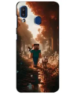 Чехол для Samsung Galaxy a20 2019 (A205F) с картинкой «Стив в лесу»
