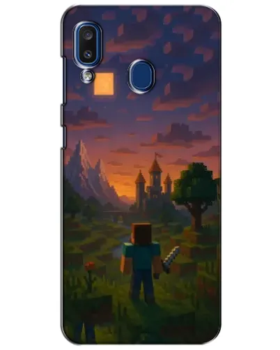 Чехол для Samsung Galaxy a20 2019 (A205F) с картинкой «Стив у башни» Чехол для Samsung Galaxy a20 2019 (A205F) с картинкой «Стив у башни»