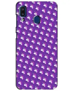 Чохол для Samsung Galaxy a20 2019 (A205F) з картинкою «Єдинороги на фіолетовому»