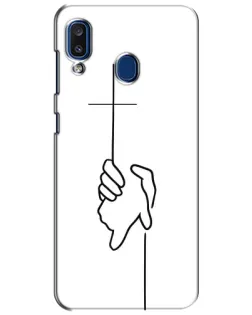 Чехол для Samsung Galaxy a20 2019 (A205F) с картинкой «Рука держит» Чехол для Samsung Galaxy a20 2019 (A205F) с картинкой «Рука держит»