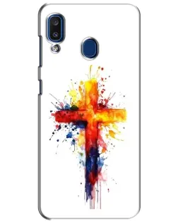 Чехол для Samsung Galaxy a20 2019 (A205F) с картинкой «Акварельный крест»
