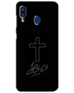 Чехол для Samsung Galaxy a20 2019 (A205F) с картинкой «Графический крест Jesus» Чехол для Samsung Galaxy a20 2019 (A205F) с картинкой «Графический крест Jesus»