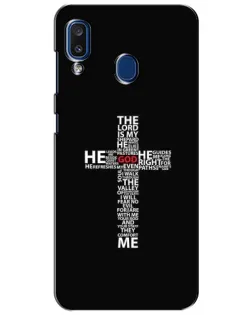 Чехол для Samsung Galaxy a20 2019 (A205F) с картинкой «Текстовый крест» Чехол для Samsung Galaxy a20 2019 (A205F) с картинкой «Текстовый крест»