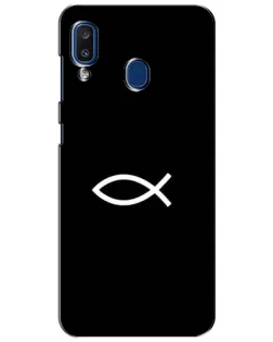 Чехол для Samsung Galaxy a20 2019 (A205F) с картинкой «Символ рыбы Jesus» Чехол для Samsung Galaxy a20 2019 (A205F) с картинкой «Символ рыбы Jesus»