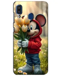 Чехол для Samsung Galaxy a20 2019 (A205F) с картинкой «Микки с тюльпанами»
