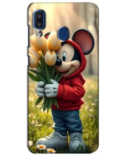 Чехол для Samsung Galaxy a20 2019 (A205F) с картинкой «Микки с тюльпанами» Чехол для Samsung Galaxy a20 2019 (A205F) с картинкой «Микки с тюльпанами»
