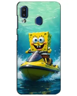 Чехол для Samsung Galaxy a20 2019 (A205F) с картинкой «Спанч Боб на гидроцикле»