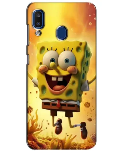 Чехол для Samsung Galaxy a20 2019 (A205F) с картинкой «Губка Боб прыгает» Чехол для Samsung Galaxy a20 2019 (A205F) с картинкой «Губка Боб прыгает»