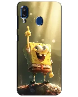 Чехол для Samsung Galaxy a20 2019 (A205F) с картинкой «Сияющий Спанч Боб»