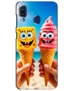 Чехол для Samsung Galaxy a20 2019 (A205F) с картинкой «Спанч Боб мороженое»