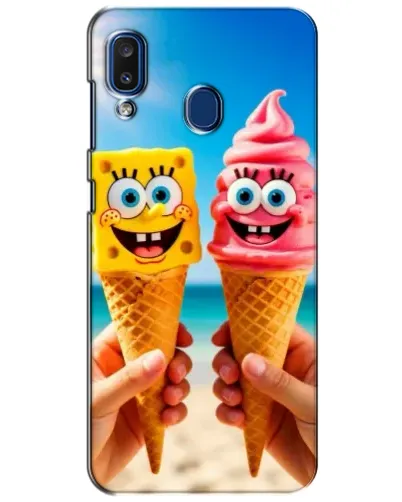 Чехол для Samsung Galaxy a20 2019 (A205F) с картинкой «Спанч Боб мороженое» Чехол для Samsung Galaxy a20 2019 (A205F) с картинкой «Спанч Боб мороженое»