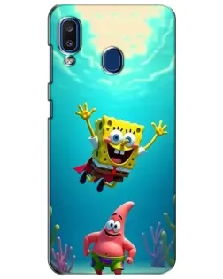 Чехол для Samsung Galaxy a20 2019 (A205F) с картинкой «Спанч Боб под водой»