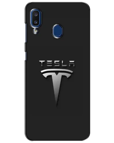 Чехол для Samsung Galaxy a20 2019 (A205F) с картинкой «Стальной логотип Tesla» Чехол для Samsung Galaxy a20 2019 (A205F) с картинкой «Стальной логотип Tesla»