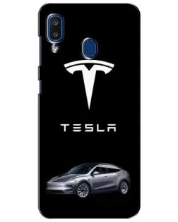 Чехол для Samsung Galaxy a20 2019 (A205F) с картинкой «Tesla Model Y»