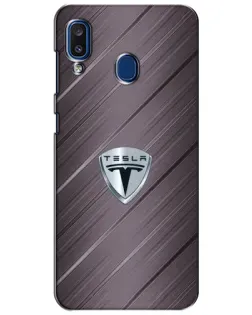 Чехол для Samsung Galaxy a20 2019 (A205F) с картинкой «Металлическая текстура Tesla»