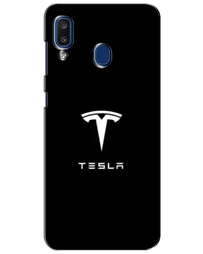Чехол для Samsung Galaxy a20 2019 (A205F) с картинкой «Tesla White Logo» Чехол для Samsung Galaxy a20 2019 (A205F) с картинкой «Tesla White Logo»