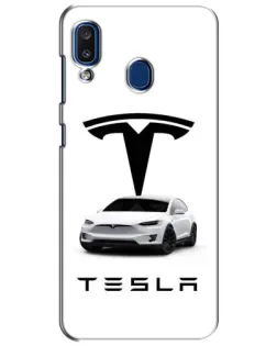 Чехол для Samsung Galaxy a20 2019 (A205F) с картинкой «Tesla White Style»