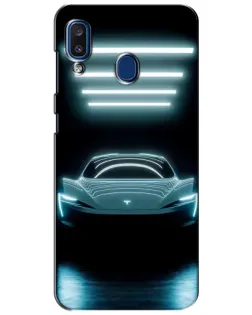 Чехол для Samsung Galaxy a20 2019 (A205F) с картинкой «Tesla в неоне»