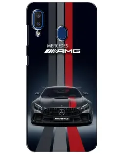 Чехол для Samsung Galaxy a20 2019 (A205F) с картинкой «Mercedes — белый карбон»