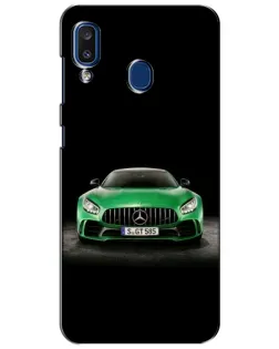 Чехол для Samsung Galaxy a20 2019 (A205F) с картинкой «Mercedes — неоновый лого»