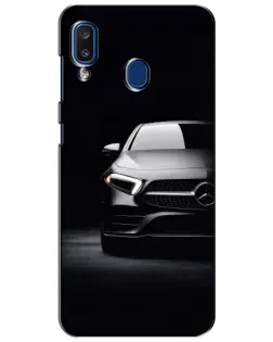 Чехол для Samsung Galaxy a20 2019 (A205F) с картинкой «Свет фар Mercedes»