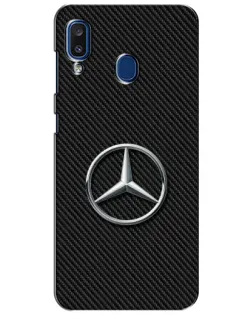 Чехол для Samsung Galaxy a20 2019 (A205F) с картинкой «Карбоновый Mercedes стиль»