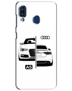 Чехол для Samsung Galaxy a20 2019 (A205F) с картинкой «Audi — контрастный дизайн»