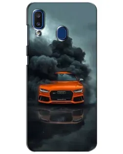 Чехол для Samsung Galaxy a20 2019 (A205F) с картинкой «Audi в облаках дыма»