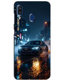 Чехол для Samsung Galaxy a20 2019 (A205F) с картинкой «Ночной город и Audi»