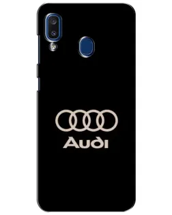 Чехол для Samsung Galaxy a20 2019 (A205F) с картинкой «Audi — золотой логотип»