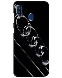 Чехол для Samsung Galaxy a20 2019 (A205F) с картинкой «Audi — абстрактные кольца»
