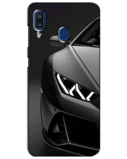 Чехол для Samsung Galaxy a20 2019 (A205F) с картинкой «Lamborghini фары детализация»