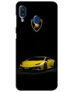 Чехол для Samsung Galaxy a20 2019 (A205F) с картинкой «Lamborghini желтый акцент»