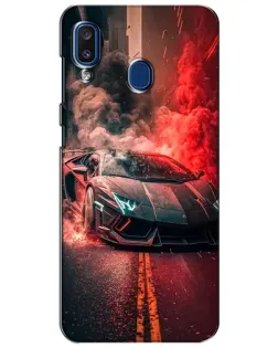 Чехол для Samsung Galaxy a20 2019 (A205F) с картинкой «Lamborghini красный дым»