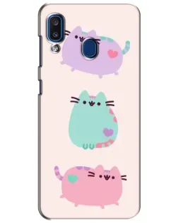Чехол для Samsung Galaxy a20 2019 (A205F) с картинкой «Pusheen трио»